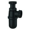 Siphon lavabo ABS noir, réglable 43/97mm, sortie Ø32mm, débit : 46 l/mn