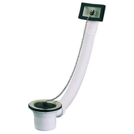 Bonde évier Ø50, bouchon noir Ø45, cuvette Ø70, serr 0-10,avec TP,corps 100% PCR