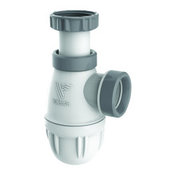 Siphon lavabo NF CONNECTIC bi-matière joints intégrés, sortie, corps 100% PCR