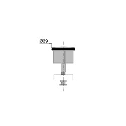 Clapet ailettes laiton chromé Ø39mm, pour bonde automatique lavabo réf. 1001/1003
