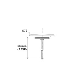 Clapet recouvrant serti inox Ø72mm, pour réf. 5786/5801/5818/5819/5820/5833
