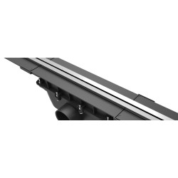 Caniveau de douche PANAMA extra-plat, H. 66mm, réglable 400-1200, sortie Ø50mm