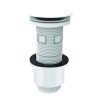 Bonde universelle digiclic ou fixe, H.100mm, clapet et corps ABS blanc satin,NF