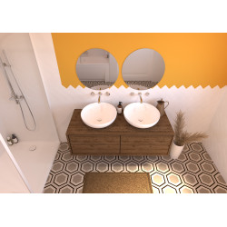 Bonde universelle digiclic ou fixe, H.100mm, clapet et corps ABS blanc satin,NF