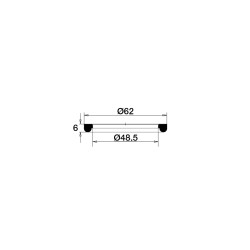 Lot de 2 joints de bonde Ø62xØ48,5x6mm, pour lavabo ou bidet