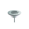 Bonde évier Ø60mm, grille inox, serr 0 à 55 mm, corps 100% PCR