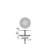 Bonde évier Ø60mm, grille inox, serr 0 à 55 mm, corps 100% PCR