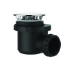 Bonde douche Ø50, capot métal, sortie horizontale Ø40