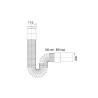 Flexible extensible chromé Ø32mm, écrou métal 1"1/4, embout lisse Ø32mm