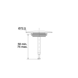 Clapet recouvrant laiton blanc Ø72,5mm, pour réf. 5800/5825/5830