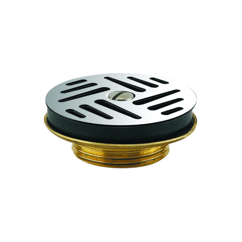 Bonde lavabo écoulement libre grille inox Ø63mm, serrage 0 à 55mm