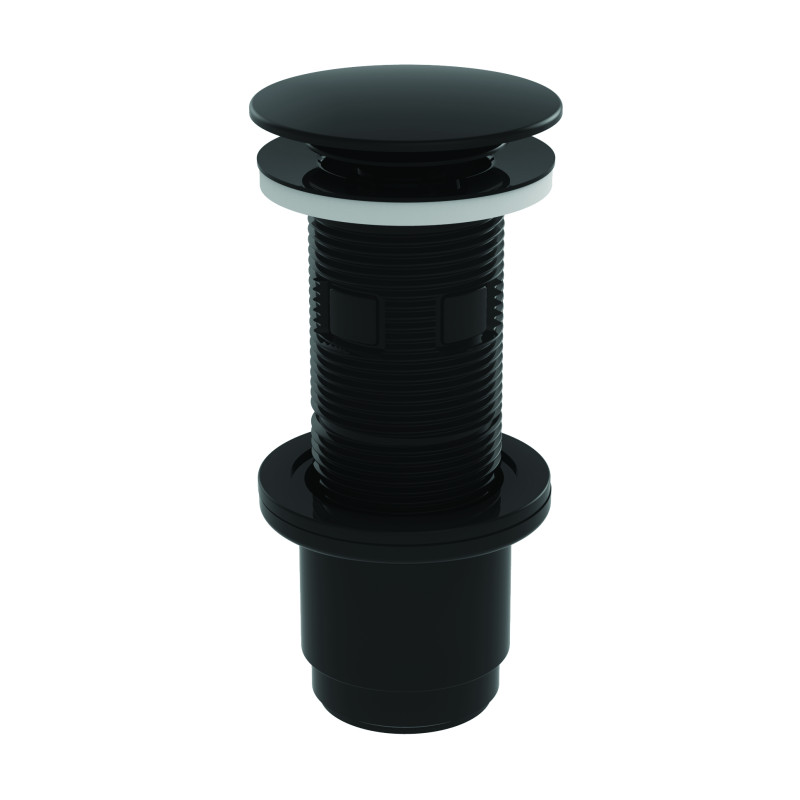 Bonde universelle digiclic ou fixe, H. 100mm, clapet et corps ABS noir, NF
