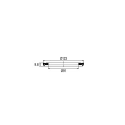 Joint Autofix simple Ø 123 x diamètre 91 x 9,8 mm pour bonde de douche Ø90 mm