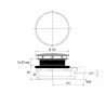 Bonde douche ultra-plate NF Ø90, SMART,capot métal chromé,H.48 mm,corps 70% PCR