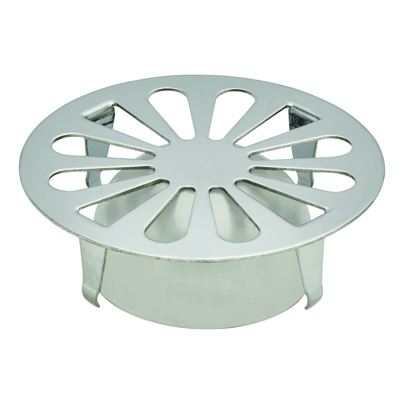 Grille marguerite inox Ø90mm + cloche pour bonde sol sortie horizontal réf. 4601/4602