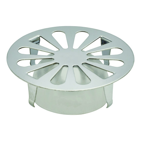Grille marguerite inox Ø90mm + cloche pour bonde sol sortie horizontal réf. 4601/4602