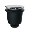 Bonde douche Ø90 capot ABS chromé,sortie verticale,débit 60L/mn,corps 70% PCR