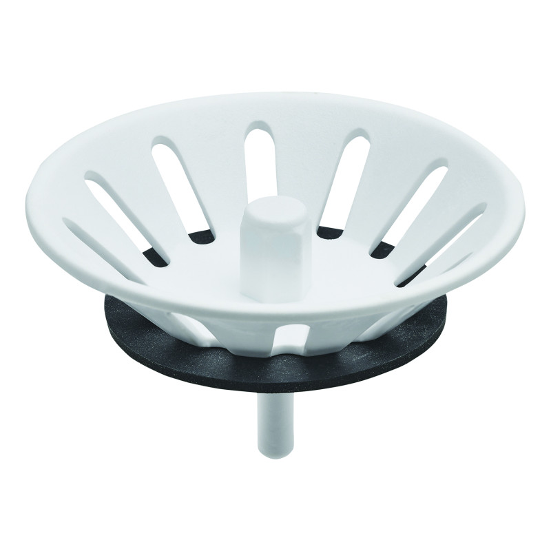 Panier plastique blanc Ø75mm pour bonde manuelle d'évier Ø90mm réf. 3901/3911