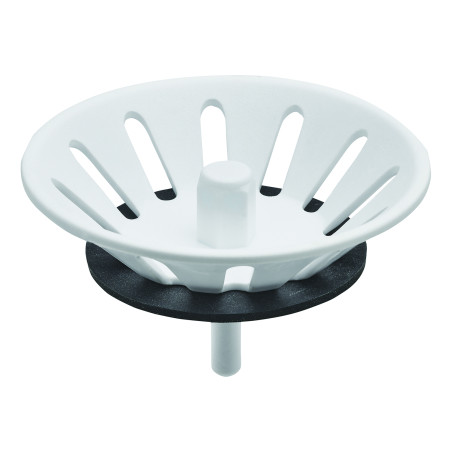 Panier plastique blanc Ø75mm pour bonde manuelle d'évier Ø90mm réf. 3901/3911