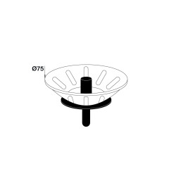 Panier plastique blanc Ø75mm pour bonde manuelle d'évier Ø90mm réf. 3901/3911