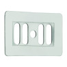 Grille de trop-plein inox rectangulaire 62x38mm, pour évier grès