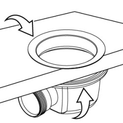 Bonde douche ultra-plate NF Ø90mm, SMART, capot inox, H.48mm, plastique recyclé
