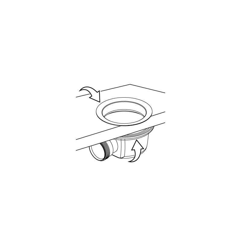 Bonde douche ultra-plate NF Ø90mm, SMART, capot inox, H.48mm, plastique recyclé