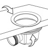 Bonde douche ultra-plate NF Ø90mm, SMART, capot inox, H.48mm, plastique recyclé