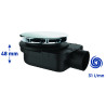 Bonde douche ultra-plate NF Ø90mm, SMART, capot inox, H.48mm, plastique recyclé