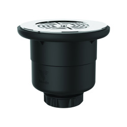 Bonde receveur Ø90, grille inox Ø115mm, sortie verticale Ø40mm, corps 70% PCR