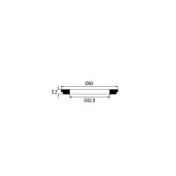 Joint épaulé pour Ø63xØ42.9x5.2 mm, G1"1/4, pour bonde lavabo