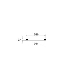 Joint plat élastomère Ø39xØ31x2,4mm, pour écrou 1"1/4 (33x42)