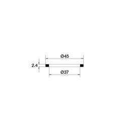 Joint plat élastomère diamètre 45 x 37 x 2,4 mm, pour écrou 1"1/2