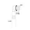 Trop-plein évier grès, enjoliveur Ø30mm, longueur 25mm, serrage 11 à 17mm