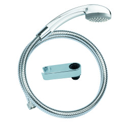 Kit douche 1 jet COBRA chromé, flexible métal 1,75 m, support à fixer sur robinet