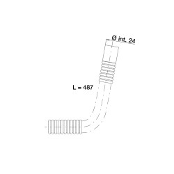 Flexible trop-plein, tube Øint. 24mm, L. 487mm, pour vidage baignoire réf. 5512