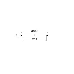 Joint de culot Ø48,8xØ42x2mm, pour siphon lavabo réf. 1503/6060