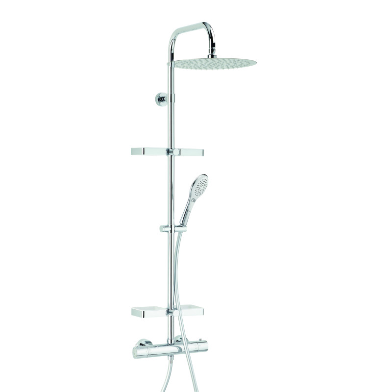 Combiné de douche OPIUM 300, robinetterie thermostatique, tablettes