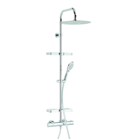 Combiné de douche OPIUM 300, robinetterie thermostatique, tablettes