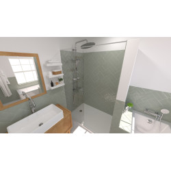 Combiné de douche OPIUM 300, robinetterie thermostatique, tablettes