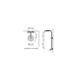 Combiné bain-douche OPIUM 300, robinetterie thermostatique, sans tablette