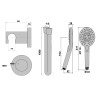 Minikit douchette 3 jets JEWEL chromé