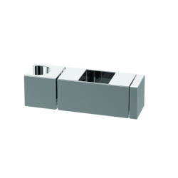 Curseurmétal chromé pour barre de douche 25x25mm, design