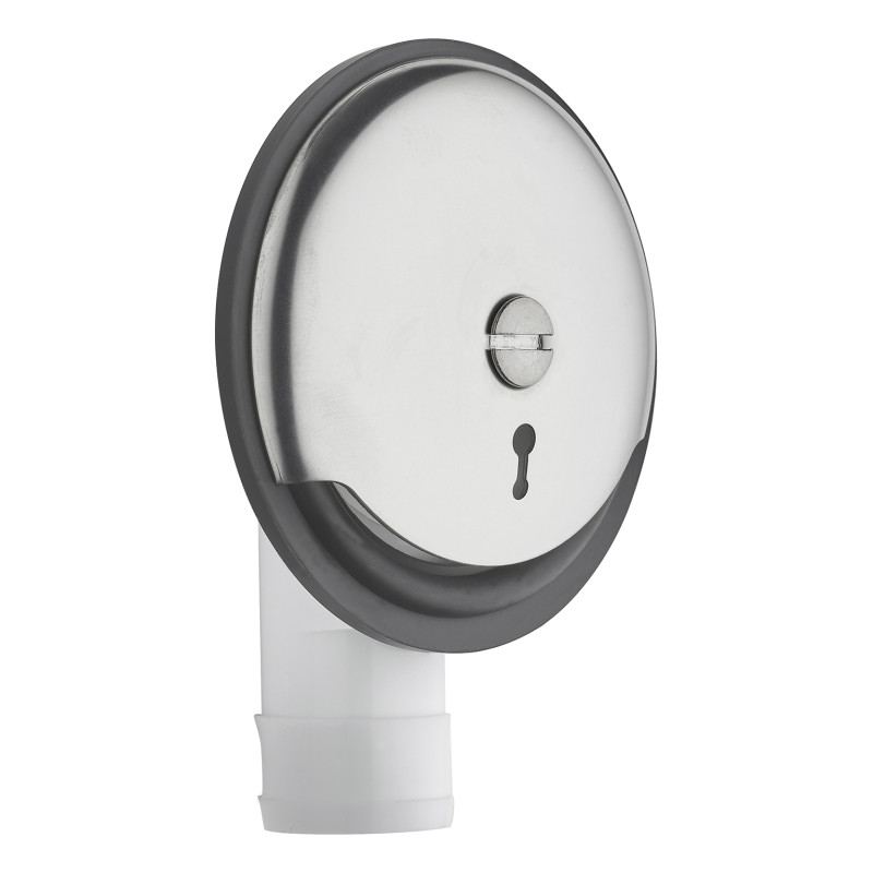 Trop-plein inox/plastique, pour vidage de baignoire réf. 5512