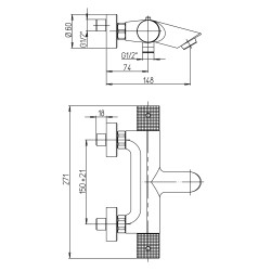 Mitigeur bain-douche thermostatique JEWEL chromé