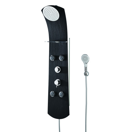Colonne de douche NAUTILUS slate, fonction hydro-massage, robinetterie thermo