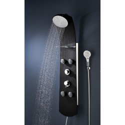 Colonne de douche NAUTILUS slate, fonction hydro-massage, robinetterie thermo