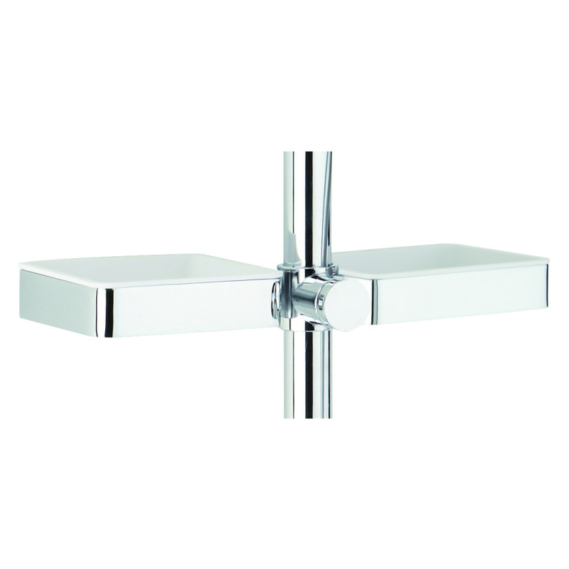 Tablettes porte-objet pour barre de douche Ø25mm ABS/métal