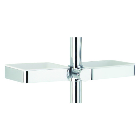 Tablettes porte-objet pour barre de douche Ø25mm ABS/métal