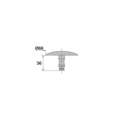 Clapet laiton chromé Ø66mm, pour bonde lavabo à écoulement libre réf. 1238/1235